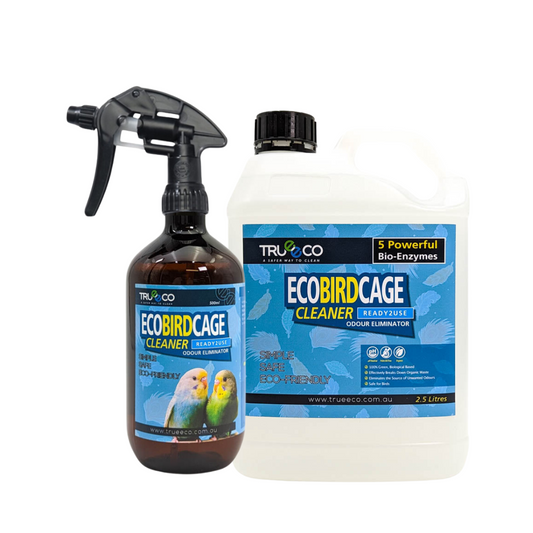 DUAL PACK 2.5 Litre Ready-to-Use Eco Bird Cage Cleaner 2-in-1 Odour Remover and Cage Cleaner for Fresh Aviaries